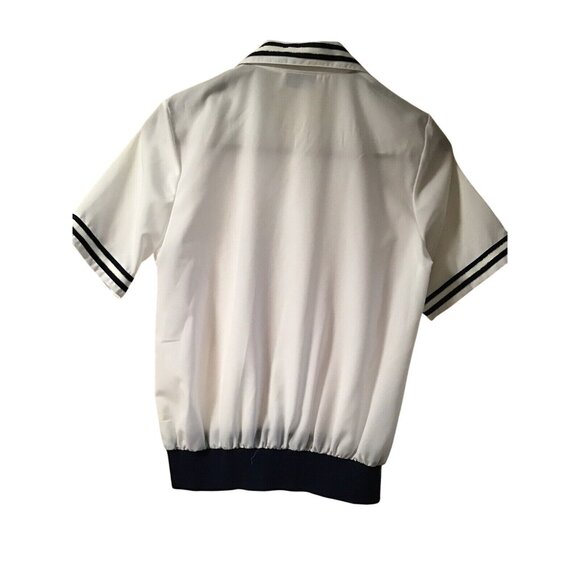 Vintage Nautical Sailor Blouse Embroidered Crest Boat Shirt Women's M - Picture 4 of 4